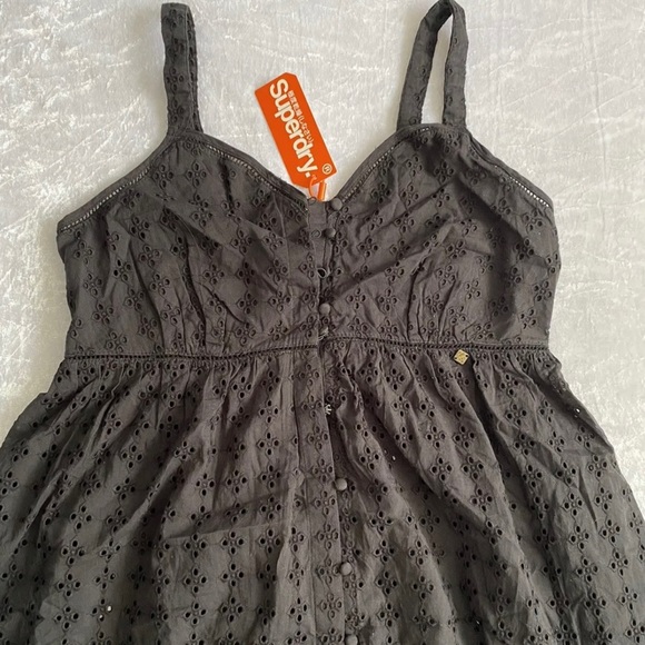 Superdry Women's Daisy Midi Dress, Black, M Size:12 - Picture 2 of 4